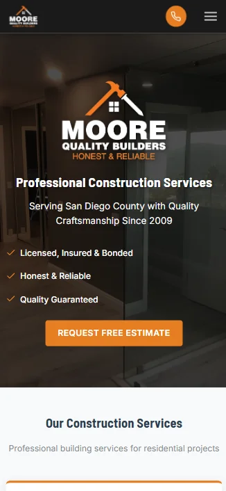 Moore Quality Builders on a phone