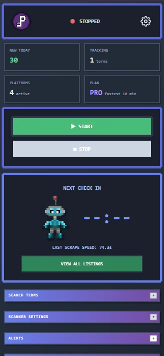 PixelFlip Dashboard on a phone